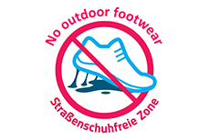 Keine Straßenschuhe in den Sporthallen!